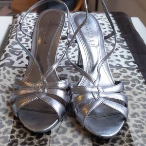RALPH LAUREN sandals silver stiletto